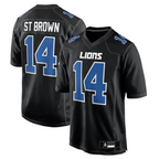BIPIHUC D.Lions #14 Amon-Ra St. Brown Player Carbon Black Fashion Stitched Jerseys