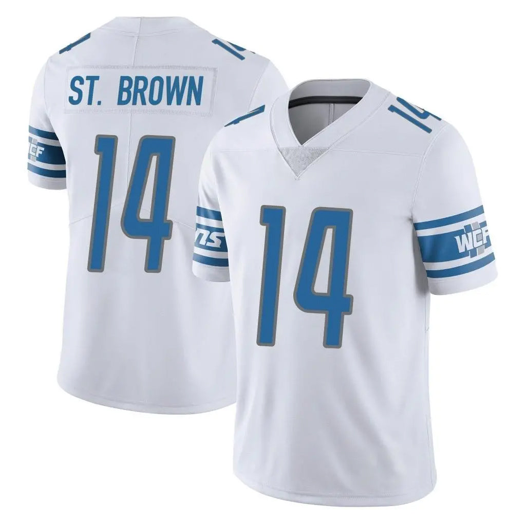 BIPIHUC D.Lions #14 Amon-Ra St. Brown Player White Limited Vapor Untouchable Home Game Stitched Jerseys