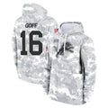 BIPIHUC D.Lions #16 Jared Goff Player Arctic Camo Salute to Service Hoodies Limited Game Stitched Jerseys