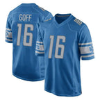 BIPIHUC D.Lions #16 Jared Goff Player Blue Home Game Stitched Jerseys