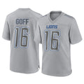 BIPIHUC D.Lions #16 Jared Goff Player Gray Atmosphere Fashion Home Game Stitched Jerseys