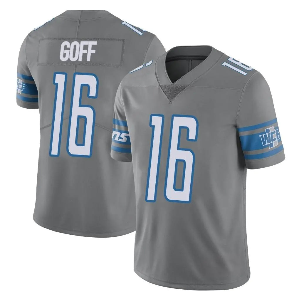 BIPIHUC D.Lions #16 Jared Goff Player Gray Vapor Untouchable Limited Home Game Stitched Jerseys