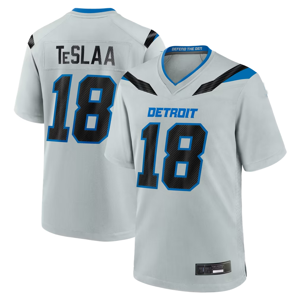 BIPIHUC D.Lions #18 Isaac TeSlaa Detroit Silver 2026 Rivalries Collection Game Stitched Jerseys