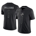 BIPIHUC D.Lions #1 Jameson Williams Player Black Reflective Limited Home Game Stitched Jerseys