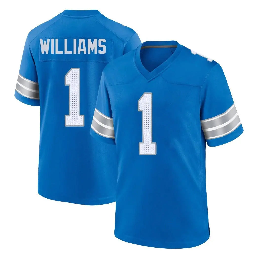 BIPIHUC D.Lions #1 Jameson Williams Player Blue Alternate Home Game Stitched Jerseys