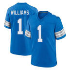 BIPIHUC D.Lions #1 Jameson Williams Player Blue Alternate Home Game Stitched Jerseys