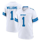 BIPIHUC D.Lions #1 Jameson Williams Player White Alternate Home Game Stitched Jerseys
