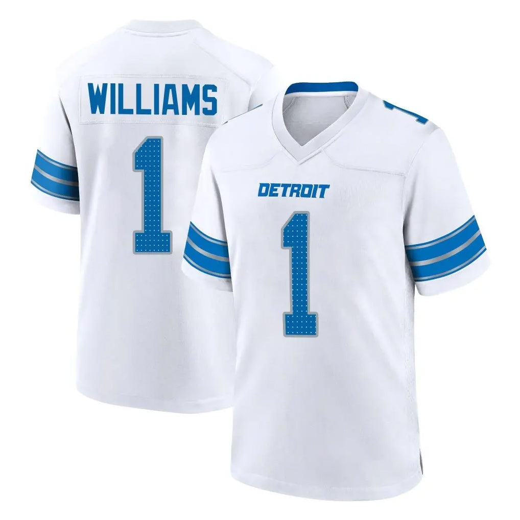 BIPIHUC D.Lions #1 Jameson Williams Player White Alternate Home Game Stitched Jerseys