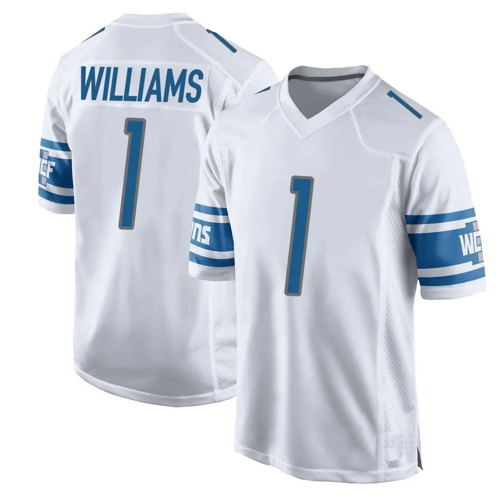 BIPIHUC D.Lions #1 Jameson Williams Player White Home Game Stitched Jerseys