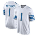 BIPIHUC D.Lions #1 Jameson Williams Player White Home Game Stitched Jerseys