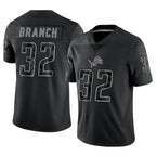 BIPIHUC D.Lions #32 Brian Branch Player Black REFLECTIVE Limited Stitched Jerseys