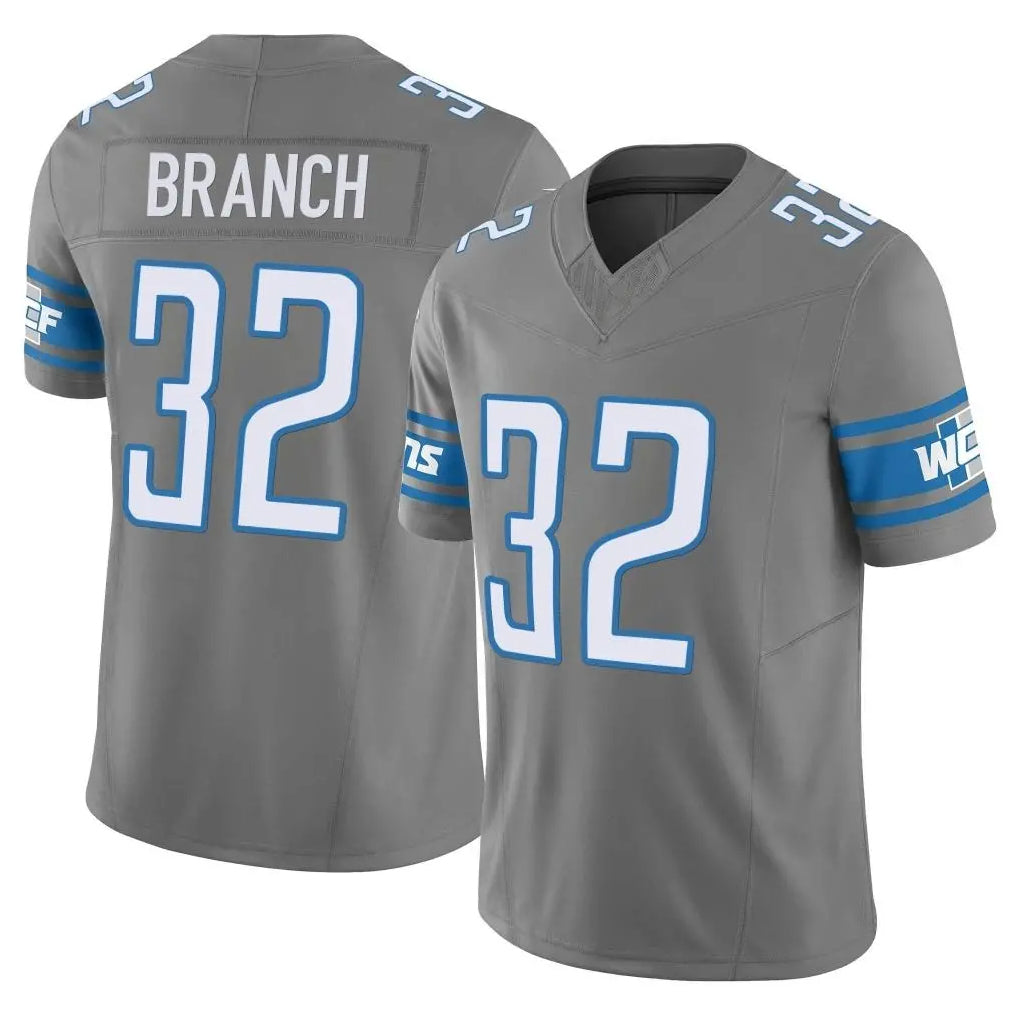 BIPIHUC D.Lions #32 Brian Branch Player Gray Vapor F.U.S.E. Limited Home Game Stitched Jerseys