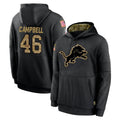 BIPIHUC D.Lions #46 Jack Campbell Player Black Salute to Service Hoodies Limited Game Stitched Jerseys
