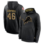 BIPIHUC D.Lions #46 Jack Campbell Player Black Salute to Service Hoodies Limited Game Stitched Jerseys