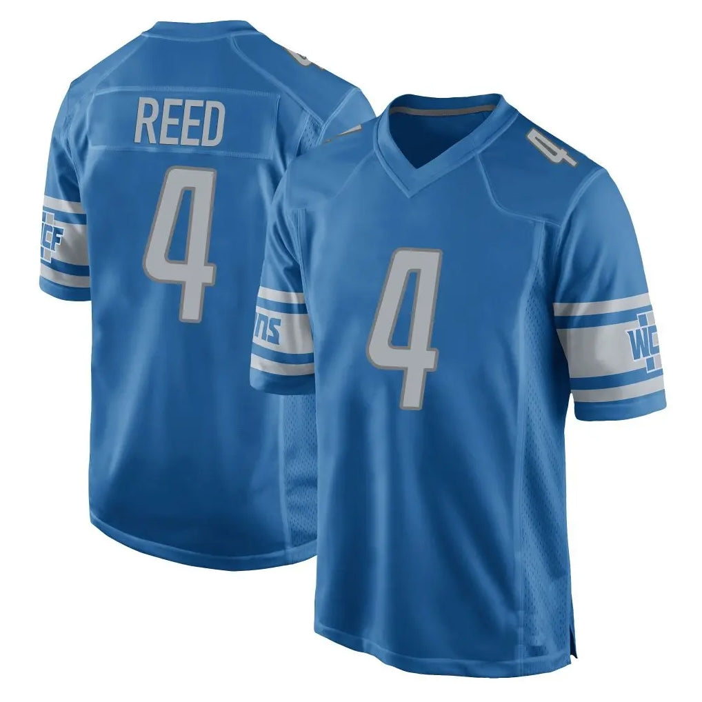 BIPIHUC D.Lions #4 D.J. Reed Player Blue Home Game Stitched Jerseys