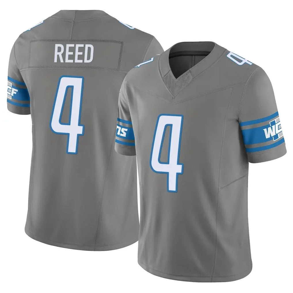 BIPIHUC D.Lions #4 D.J. Reed Player Gray Vapor F.U.S.E. Limited Home Game Stitched Jerseys