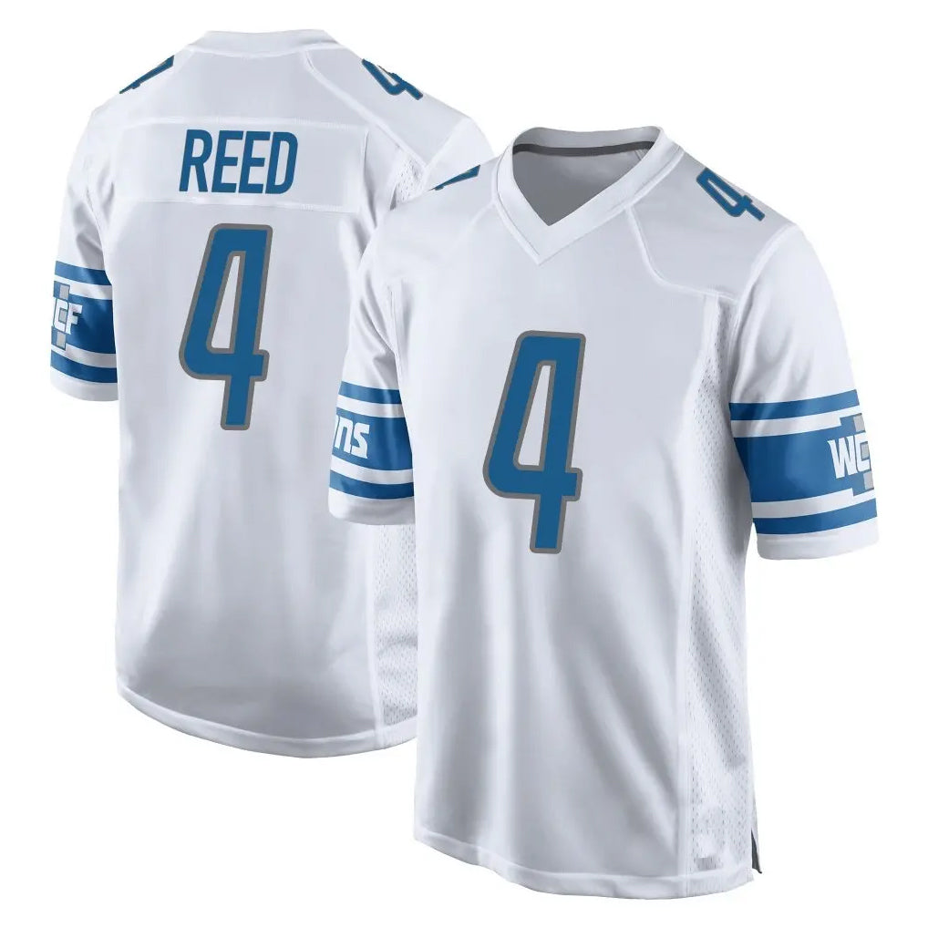 BIPIHUC D.Lions #4 D.J. Reed Player White Home Game Stitched Jerseys