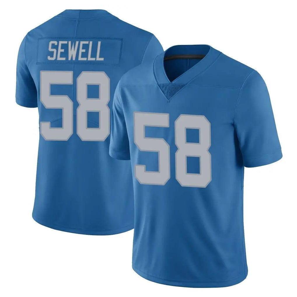BIPIHUC D.Lions #58 Penei Sewell Player Blue Limited Throwback Vapor Untouchable Stitched Jerseys
