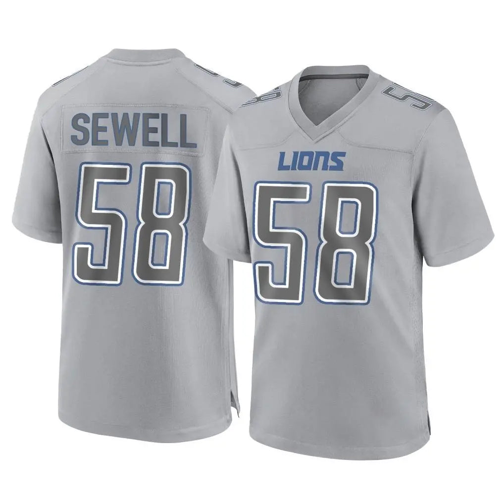 BIPIHUC D.Lions #58 Penei Sewell Player Gray Atmosphere Fashion Home Game Stitched Jerseys