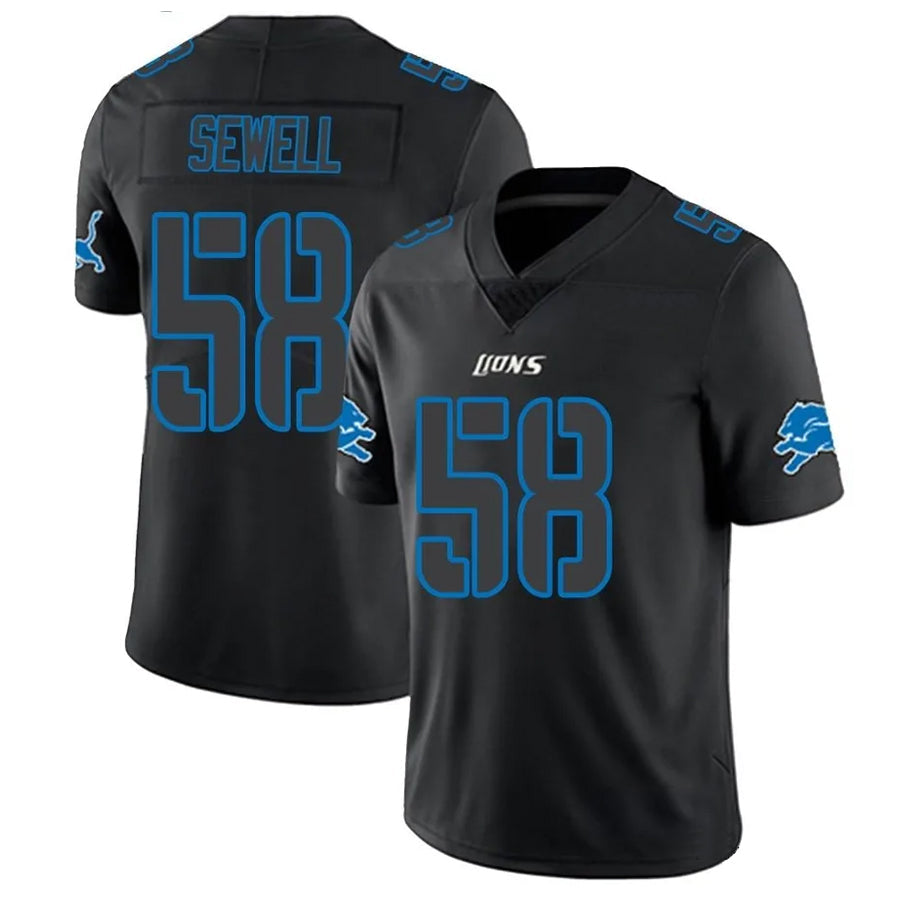 BIPIHUC D.Lions #58 Penei Sewell Player Limited Black Impact Stitched Jerseys