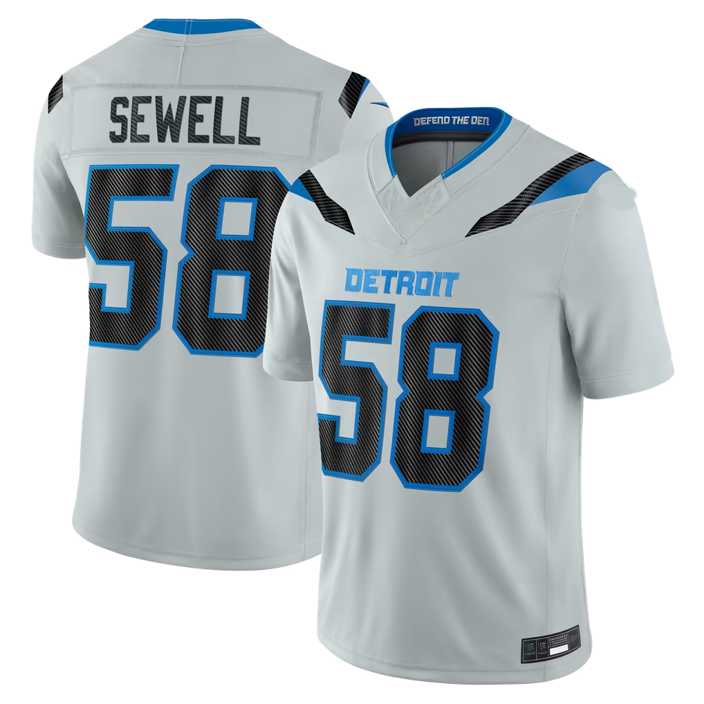 BIPIHUC D.Lions #58 Penei Sewell Silver 2026 Rivalries Collection Limited Stitched Jerseys