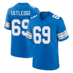 BIPIHUC D.Lions #69 Tate Ratledge Player Blue Alternate Home Game Stitched Jerseys