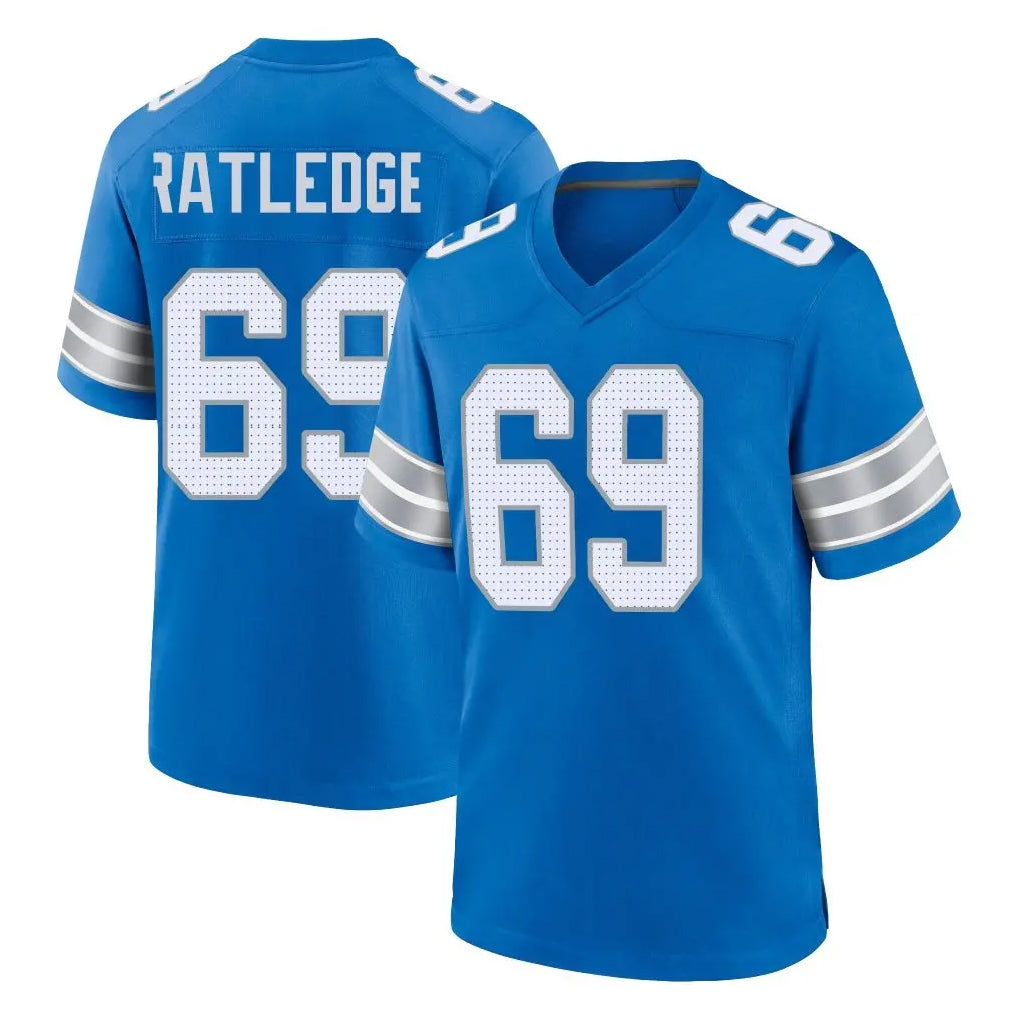 BIPIHUC D.Lions #69 Tate Ratledge Player Blue Alternate Home Game Stitched Jerseys