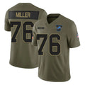 BIPIHUC D.Lions #76 Blake Miller Player Olive 2025 Salute To Service Limited Home Game Stitched Jerseys