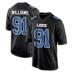 BIPIHUC D.Lions #91 Tyleik Williams Player Black Fashion Home Game Stitched Jerseys