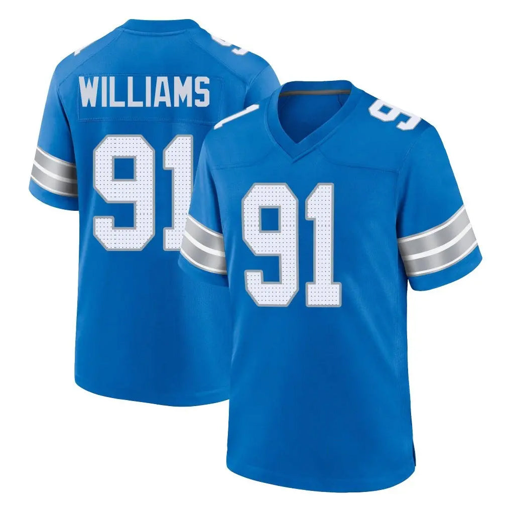 BIPIHUC D.Lions #91 Tyleik Williams Player Blue Alternate Home Game Stitched Jerseys