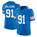 BIPIHUC D.Lions #91 Tyleik Williams Player Blue Limited Vapor F.U.S.E. Alternate Home Game Stitched Jerseys