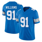 BIPIHUC D.Lions #91 Tyleik Williams Player Blue Limited Vapor F.U.S.E. Alternate Home Game Stitched Jerseys