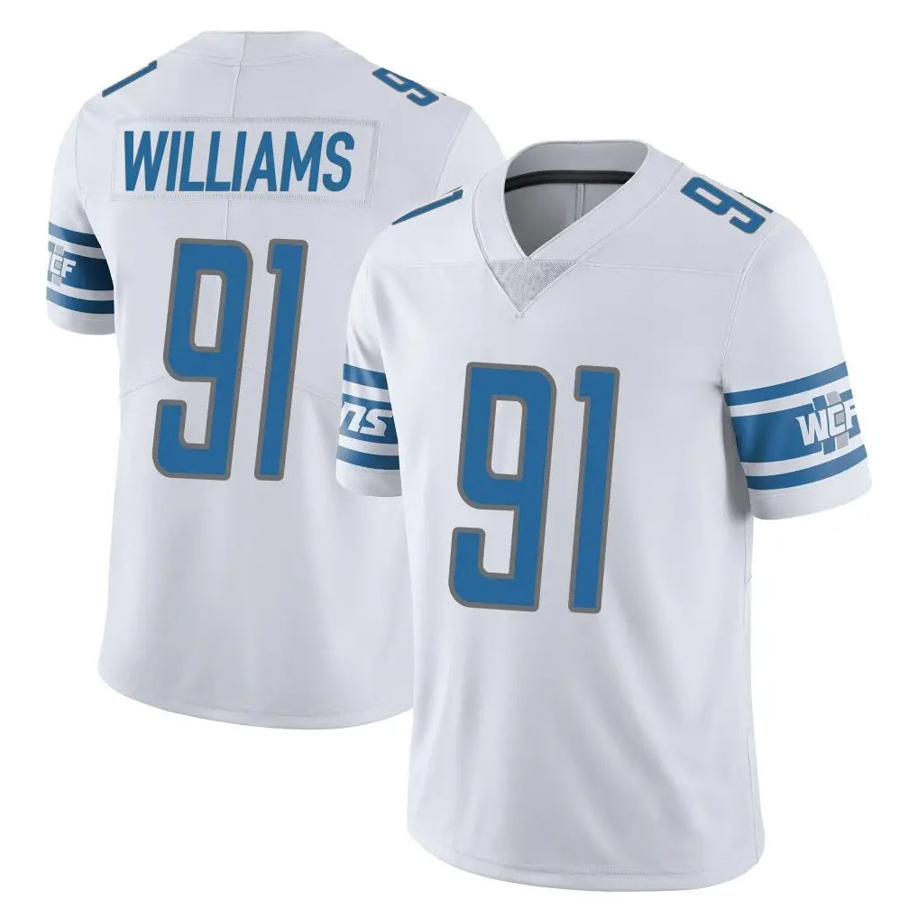 BIPIHUC D.Lions #91 Tyleik Williams Player White Limited Vapor Untouchable Home Game Stitched Jerseys