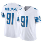 BIPIHUC D.Lions #91 Tyleik Williams Player White Vapor F.U.S.E. Limited Home Game Stitched Jerseys