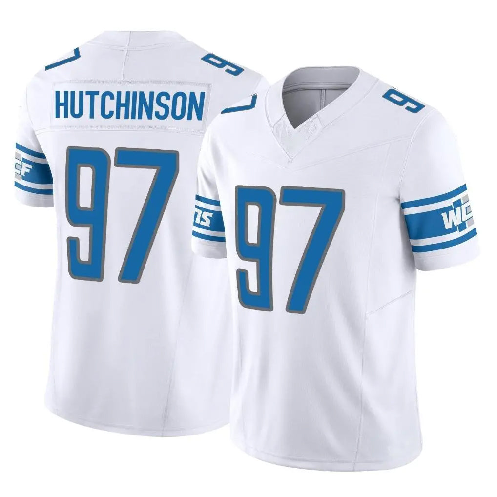 BIPIHUC D.Lions #97 Aidan Hutchinson Player White Vapor F.U.S.E. Limited Home Game Stitched Jerseys