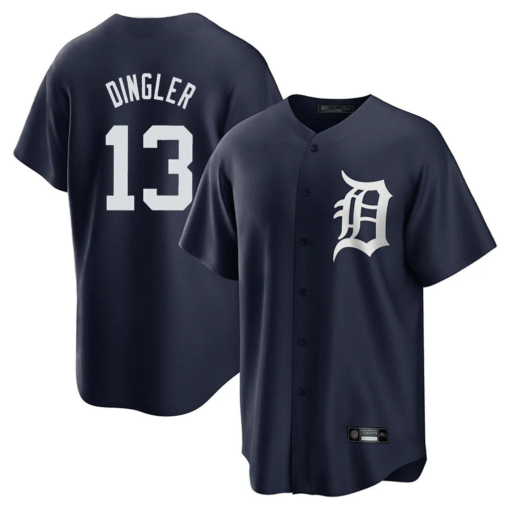 BIPIHUC D.Tigers #13 Dillon Dingler Player Navy Game Home Stitched Jerseys