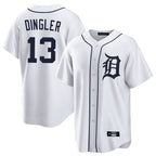 BIPIHUC D.Tigers #13 Dillon Dingler Player White Home Game Stitched Jerseys