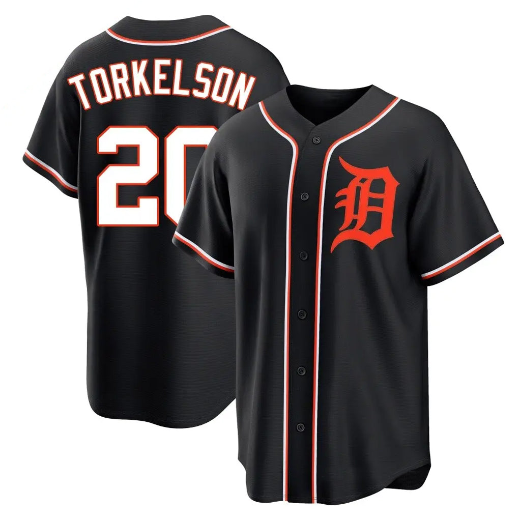 BIPIHUC D.Tigers #20 Spencer Torkelson Player Black Fashion Out Home Game Stitched Jerseys