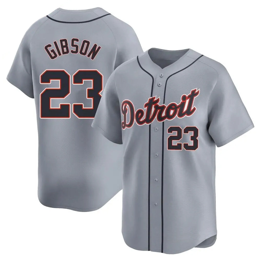 BIPIHUC D.Tigers #23 Kirk Gibson Player Gray Home Limited Stitched Jerseys