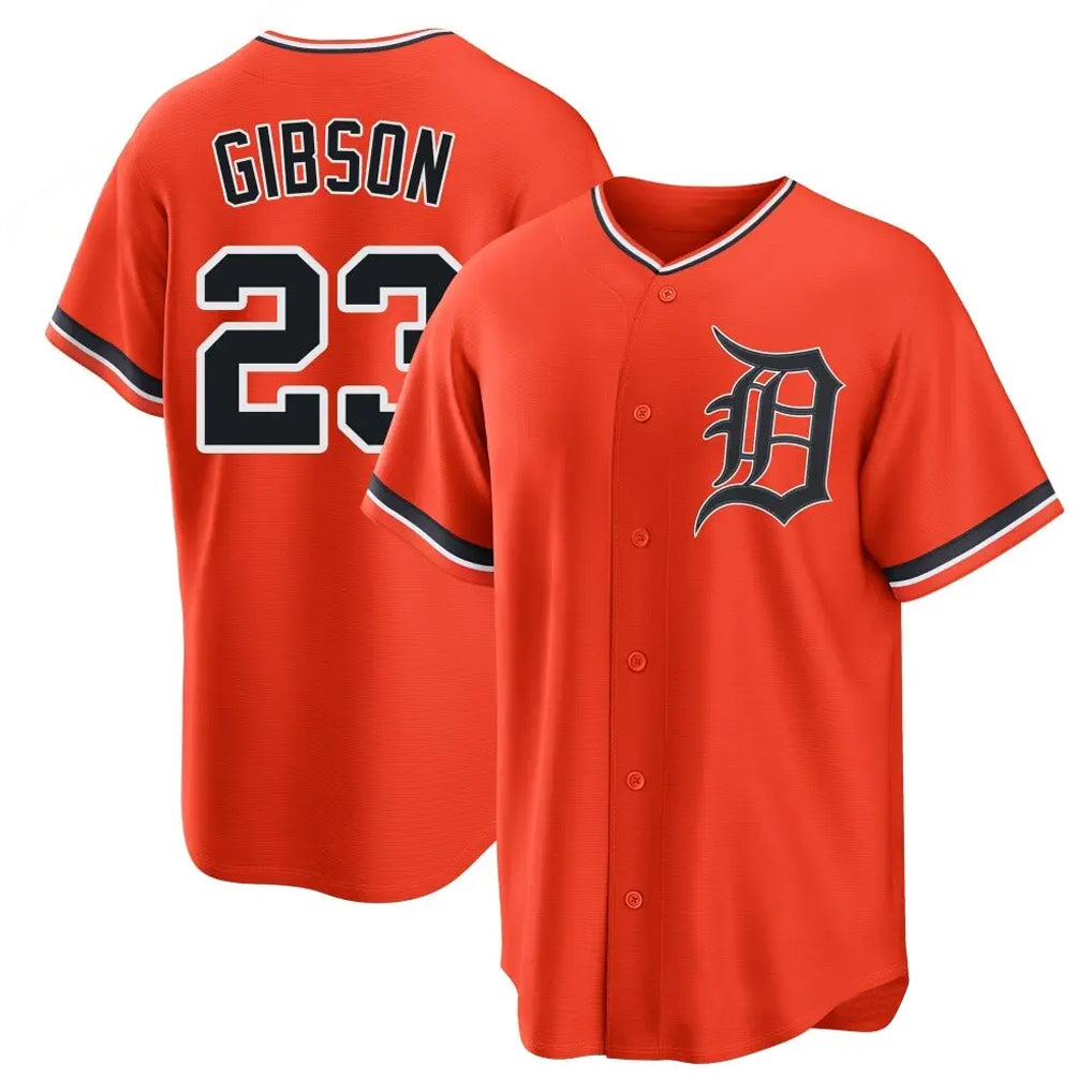 BIPIHUC D.Tigers #23 Kirk Gibson Player Orange Home Game Stitched Jerseys