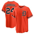 BIPIHUC D.Tigers #24 Miguel Cabrera Player Orange Home Game Stitched Jerseys