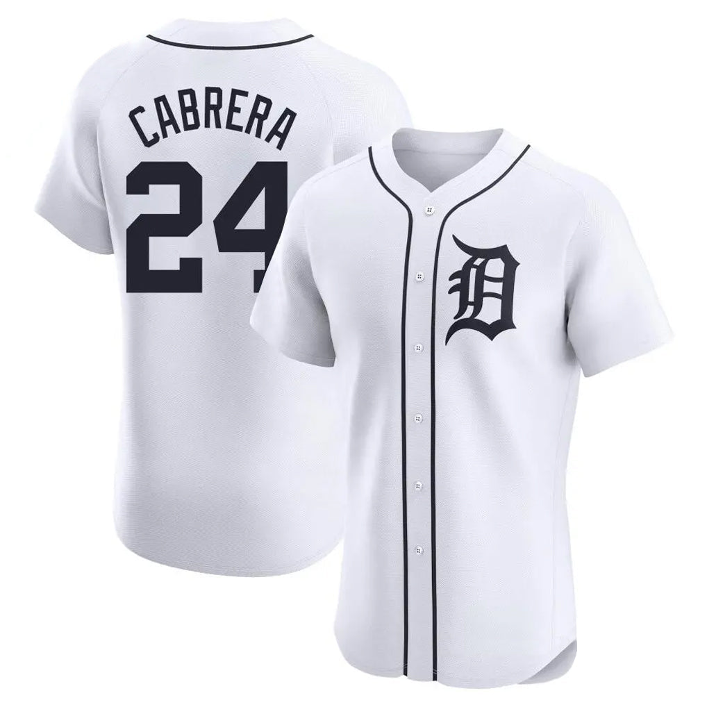 BIPIHUC D.Tigers #24 Miguel Cabrera Player White Limited Elite Home Stitched Jerseys