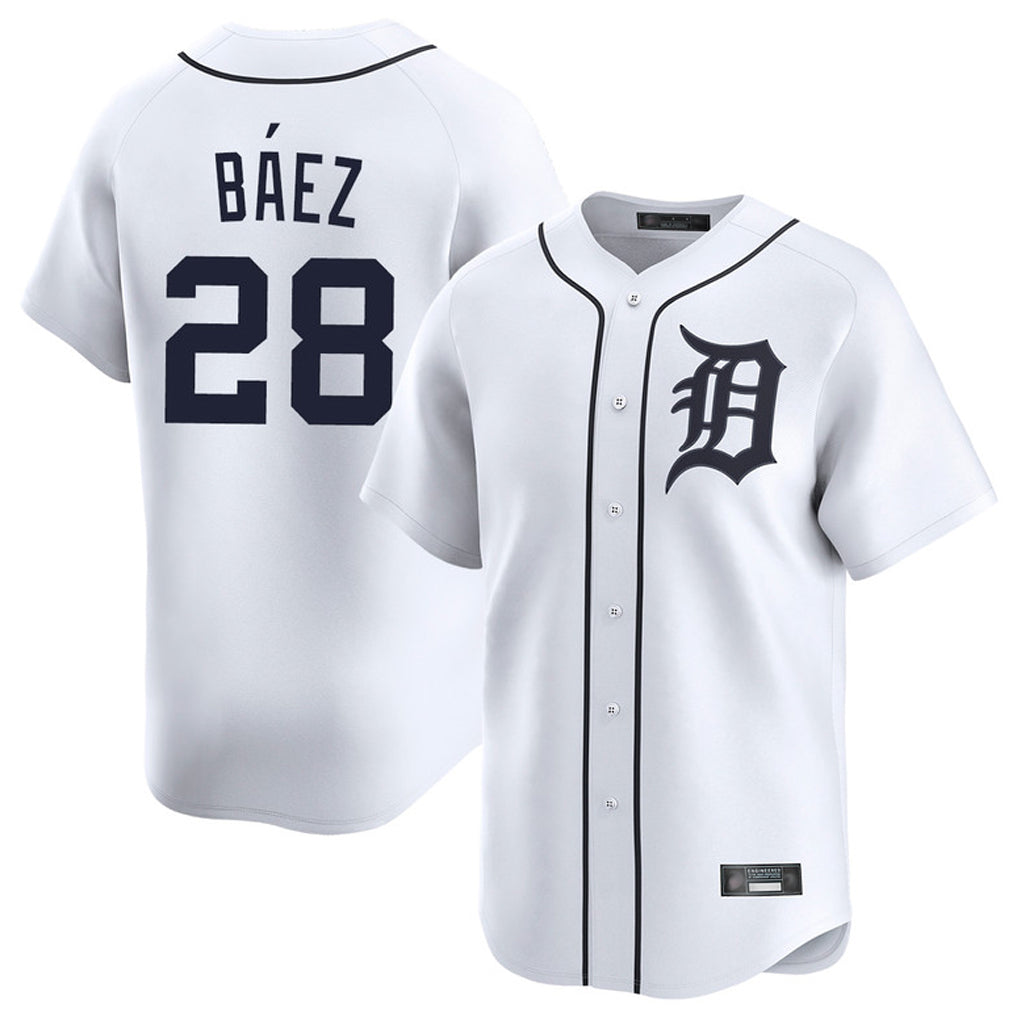 BIPIHUC D.Tigers #28 Javier B¡§¡éez Player White Home Limited Stitched Jerseys