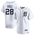 BIPIHUC D.Tigers #28 Javier B¡§¡éez Player White Home Limited Stitched Jerseys