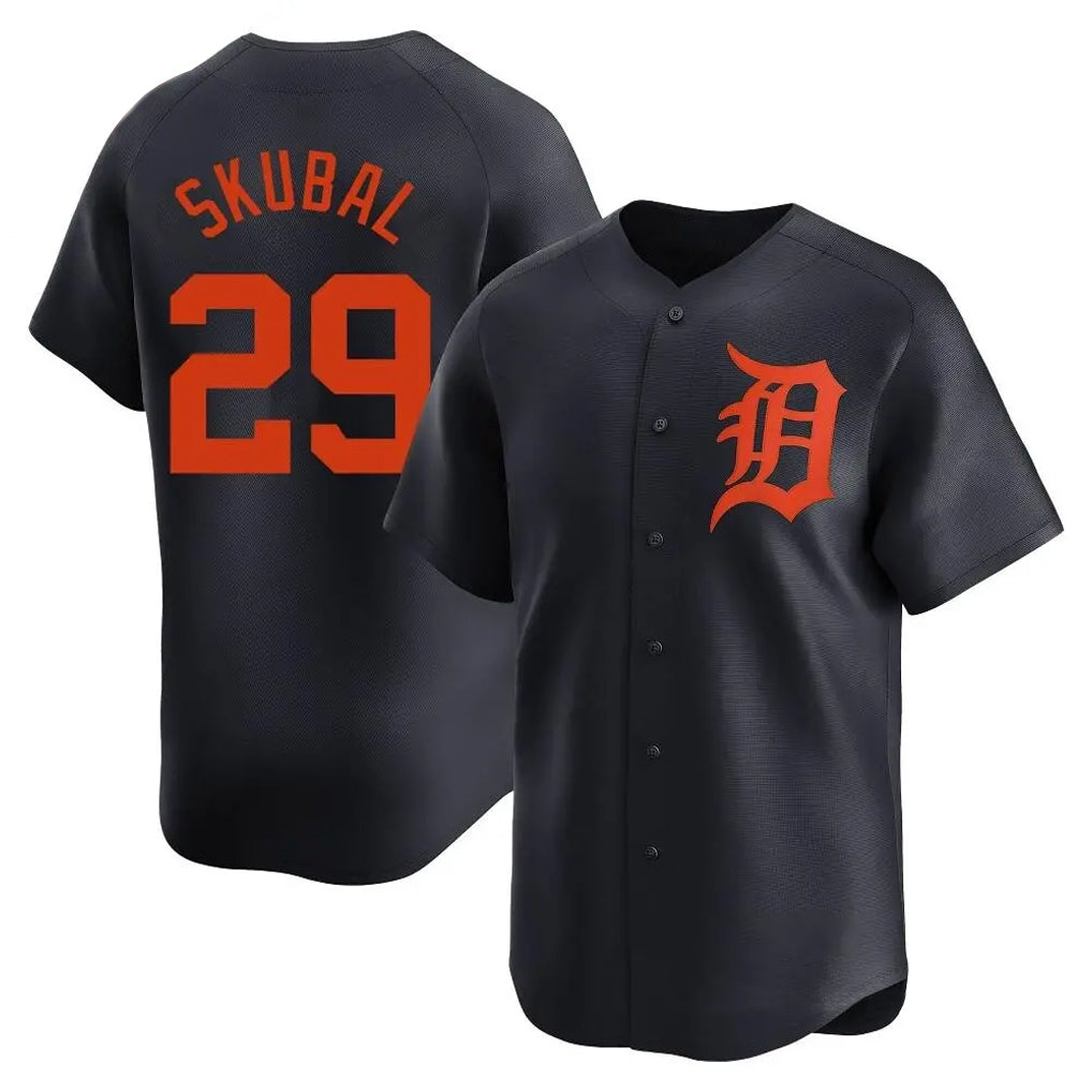 BIPIHUC D.Tigers #29 Tarik Skubal Player Navy Home Limited Stitched Jerseys