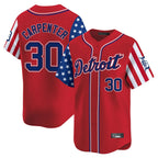 BIPIHUC D.Tigers #30 Kerry Carpenter Player Red Independence Day Vapor Premier Limited Stitched Jerseys