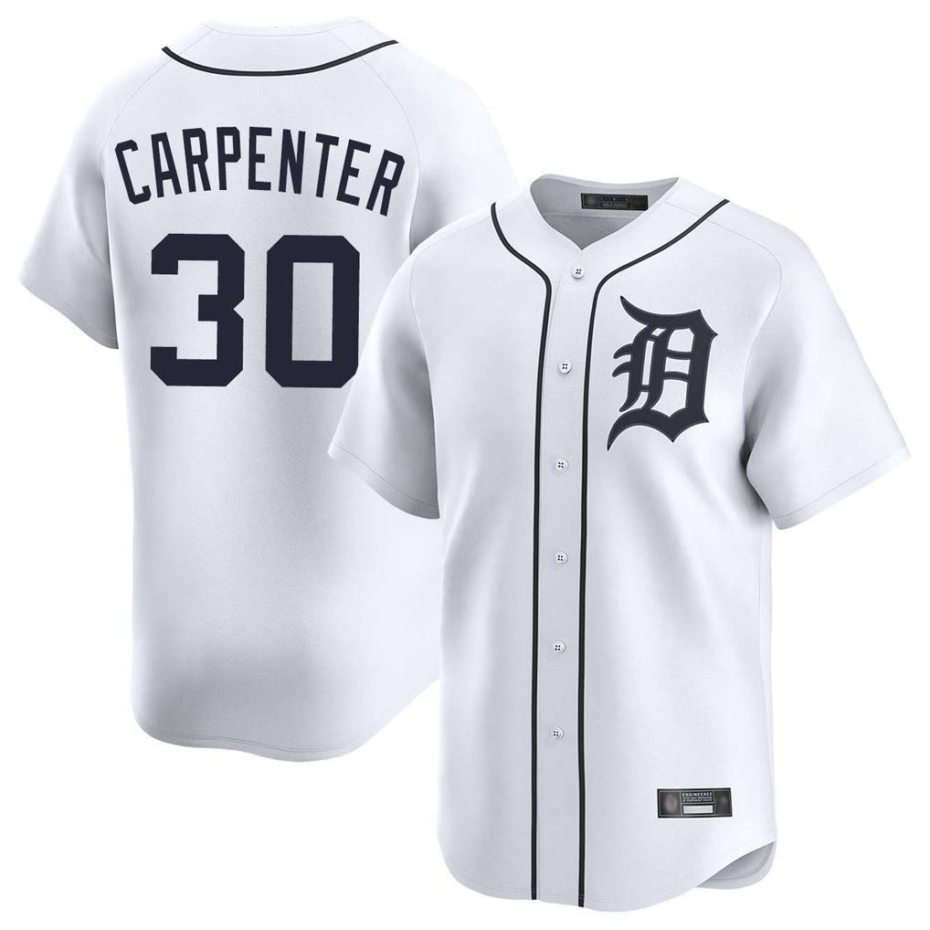 BIPIHUC D.Tigers #30 Kerry Carpenter Player White Home Limited Stitched Jerseys