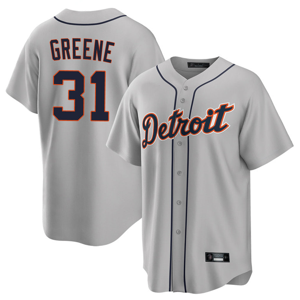 BIPIHUC D.Tigers #31 Riley Greene Player Gray Home Game Stitched Jerseys