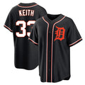 BIPIHUC D.Tigers #33 Colt Keith Player Black Fashion Out Home Game Stitched Jerseys