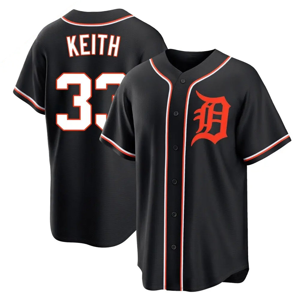 BIPIHUC D.Tigers #33 Colt Keith Player Black Fashion Out Home Game Stitched Jerseys